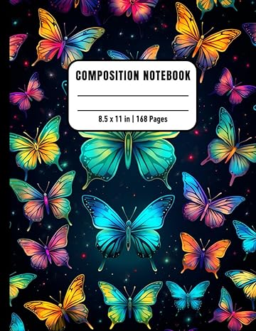 Butterflies Composition Notebook For Inmates: Blank Sketch Book For Men And Women In Jail, Colorful Unrulled Black Journal For Journaling Note Taking, ... Pages, Gift For Butterfly And Insects Lovers - Corrections Bookstore