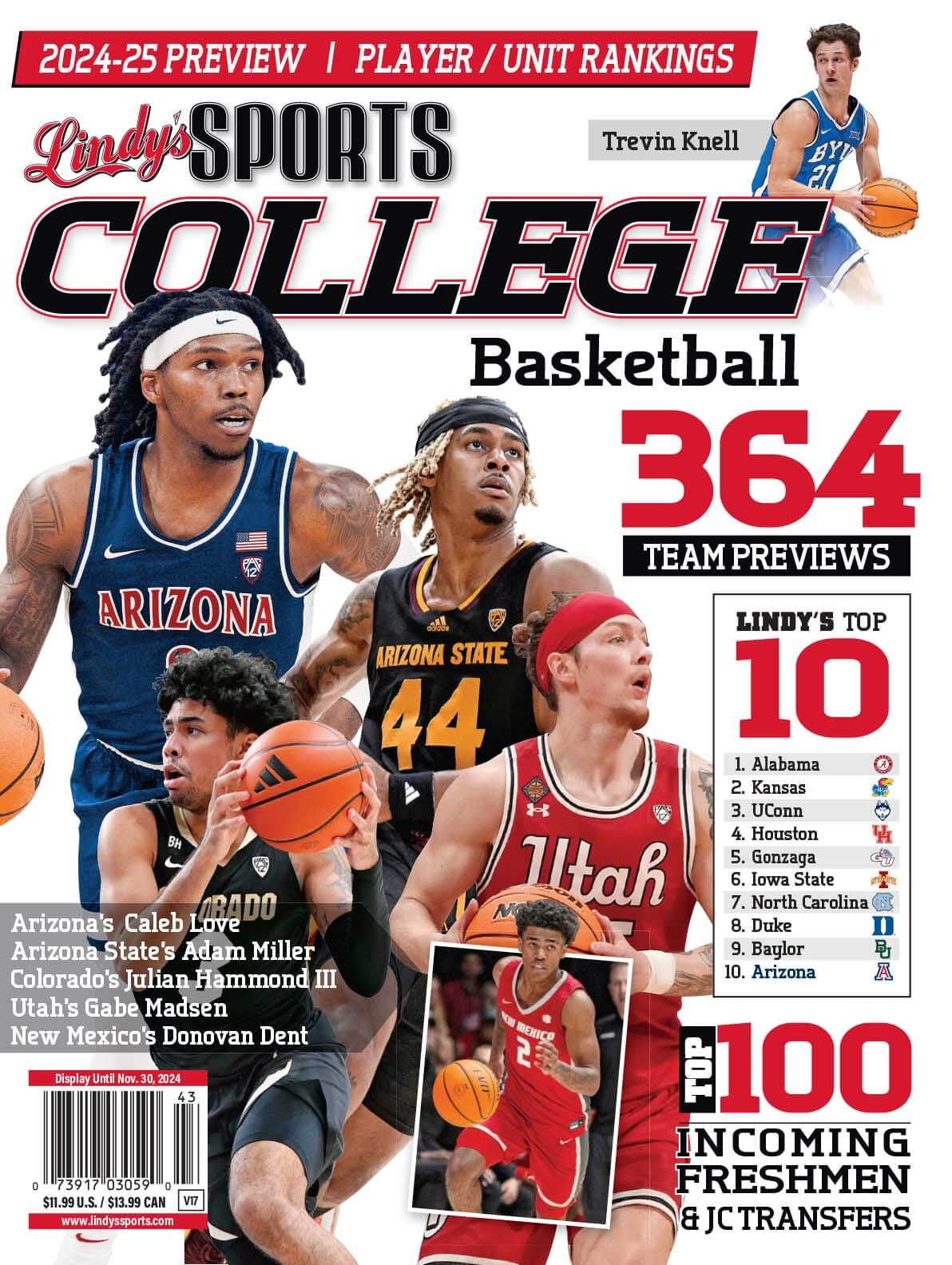 Lindy's Sports College 2024-25 Basketball Magazine Sports Magazines ARI /ASU /BYU /NM