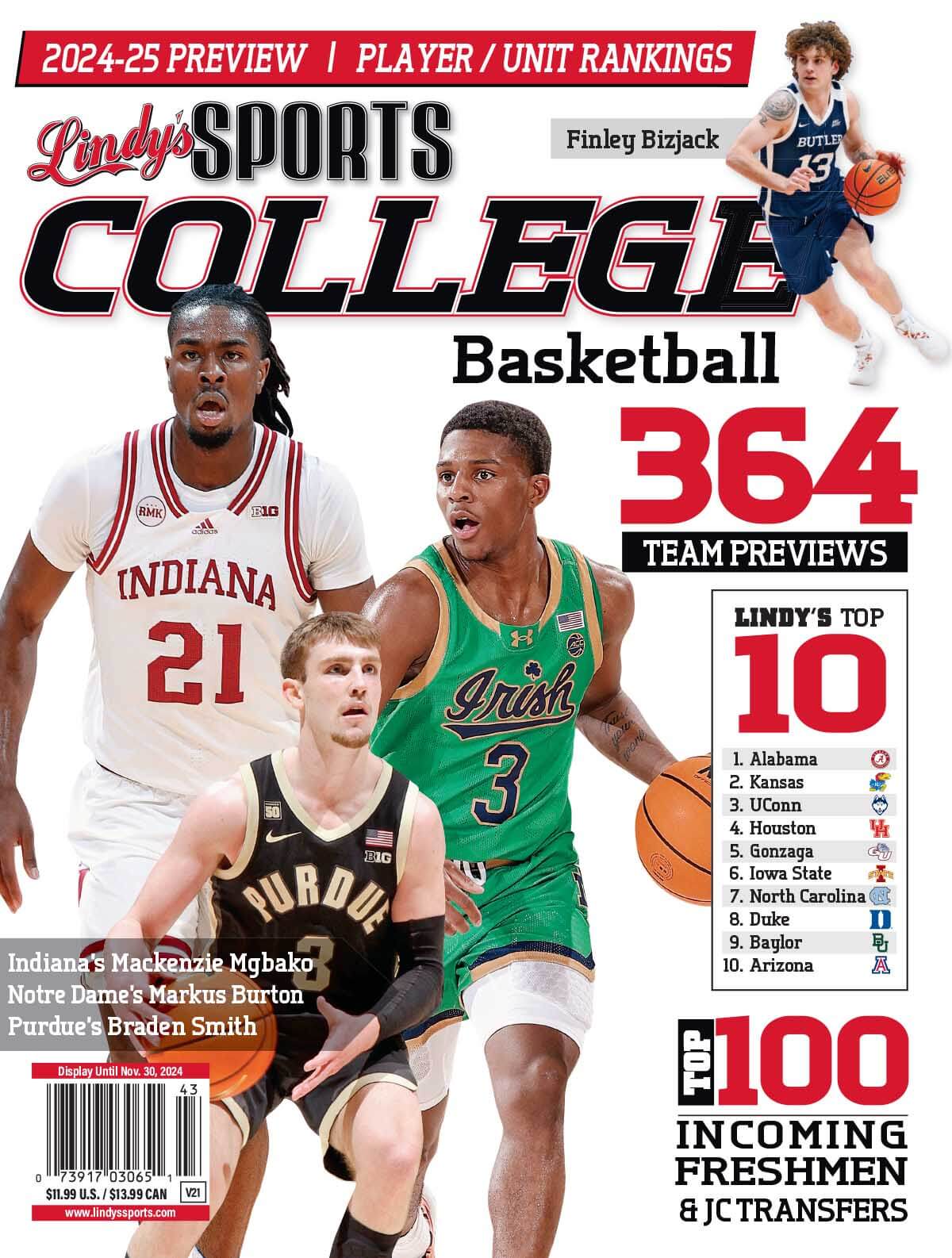 Lindy's Sports College 2024-25 Basketball Magazine Sports Magazines ND /IND /BUT /PUR