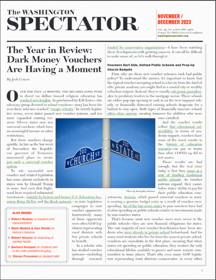 The Washington Spectator Magazine Magazines Subscriptions Hamilton Fish V