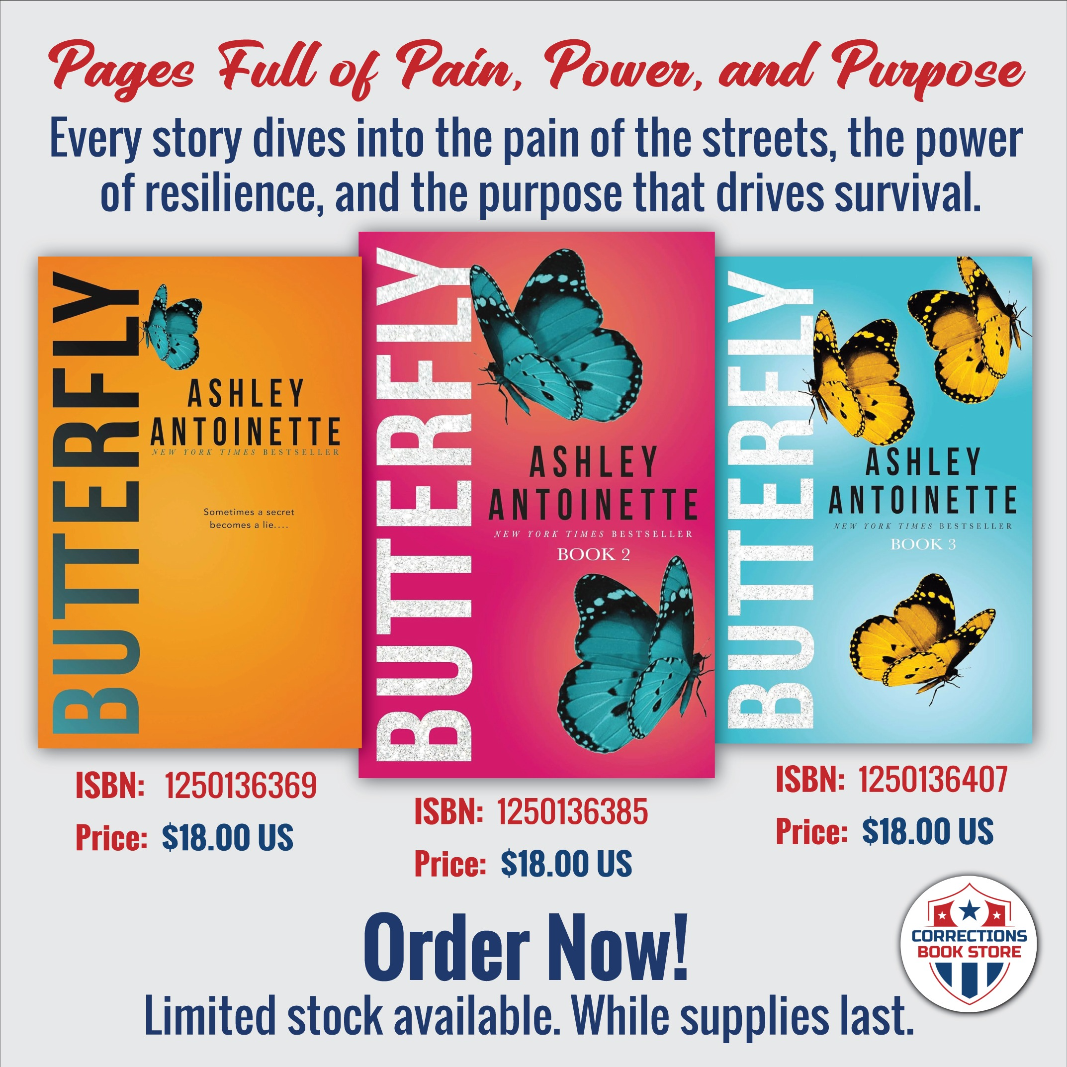 Pages Full of Pain, Power, and Purpose - Butterfly Series Bundle - Corrections Bookstore
