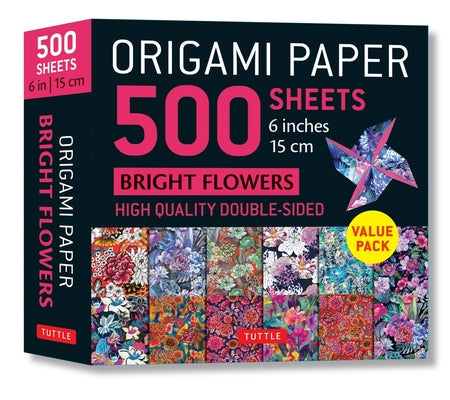 Origami Paper 500 Sheets Bright Flowers 6 (15 CM): Double-Sided Origami Sheets with 12 Punchy Floral Designs (Instructions for 5 Projects Included) Other Tuttle Publishing