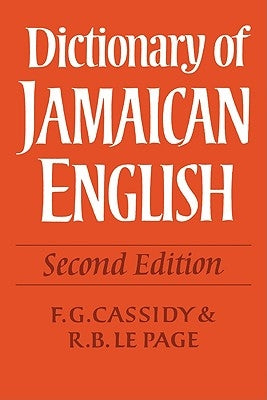 Dictionary of Jamaican English Paperback Cambridge University Press