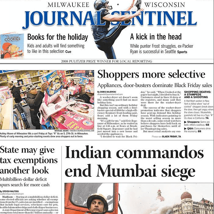 Journal Sentinel Sunday Only Delivery for 8 Weeks - Corrections Bookstore