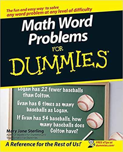 Math Word Problems for Dummies Science & Math Sterling