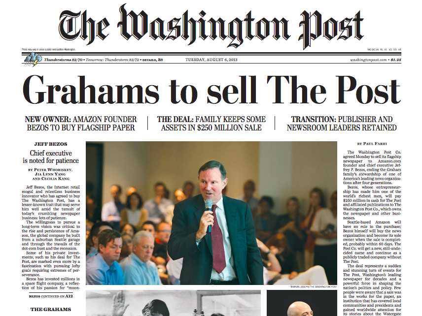 Washington Post Sunday Only Delivery For 8 Weeks - Corrections Bookstore