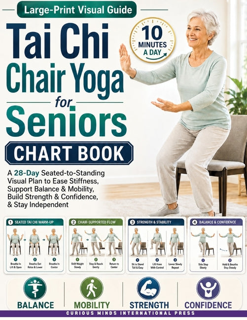 Tai Chi Chair Yoga for Seniors Chart Book: A 28-Day Seated-to-Standing Visual Plan to Ease Stiffness, Support Balance & Mobility, Build Strength & Con by Int-Press, Curious Minds