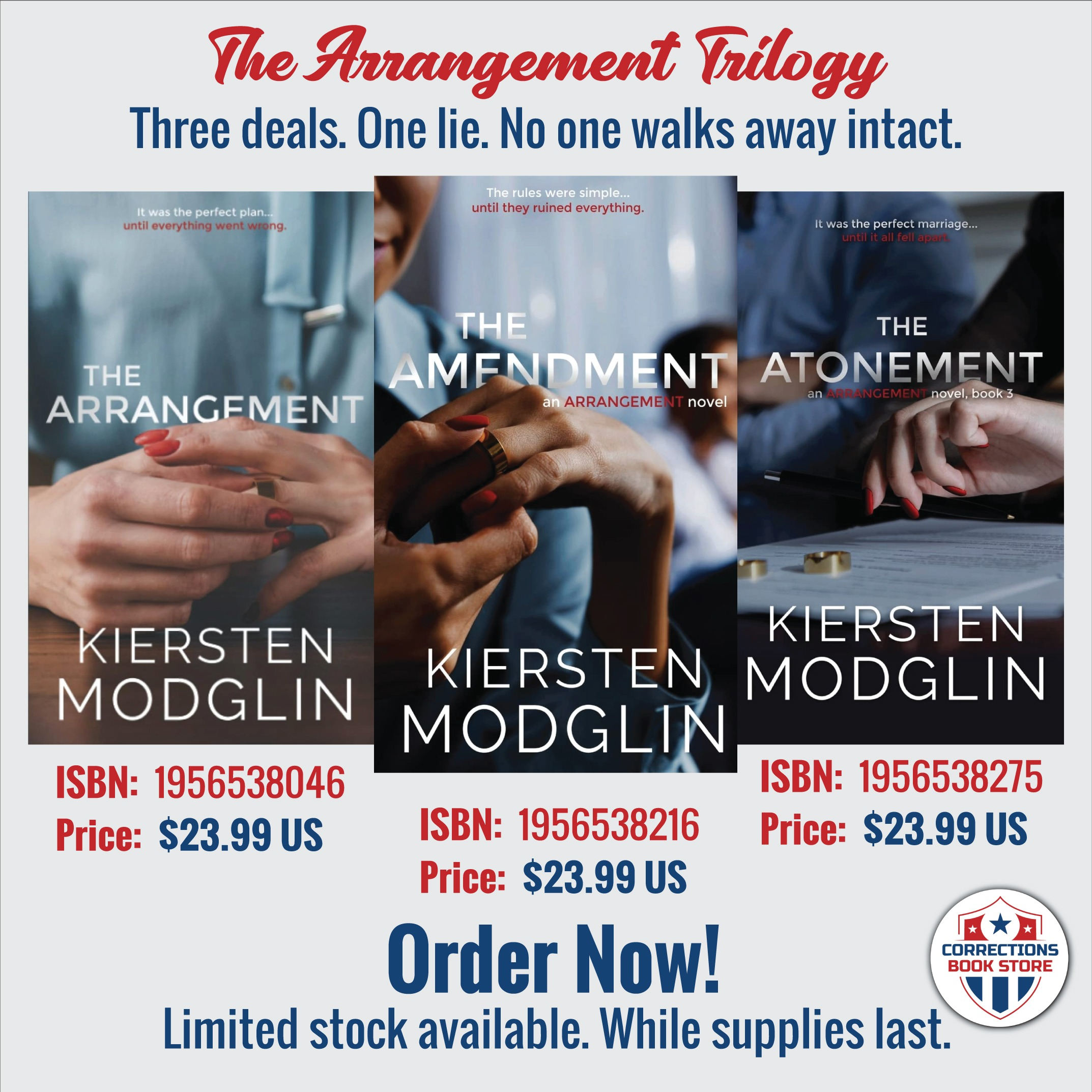 The Arrangement Trilogy - Romance Thriller Bundle - Corrections Bookstore 