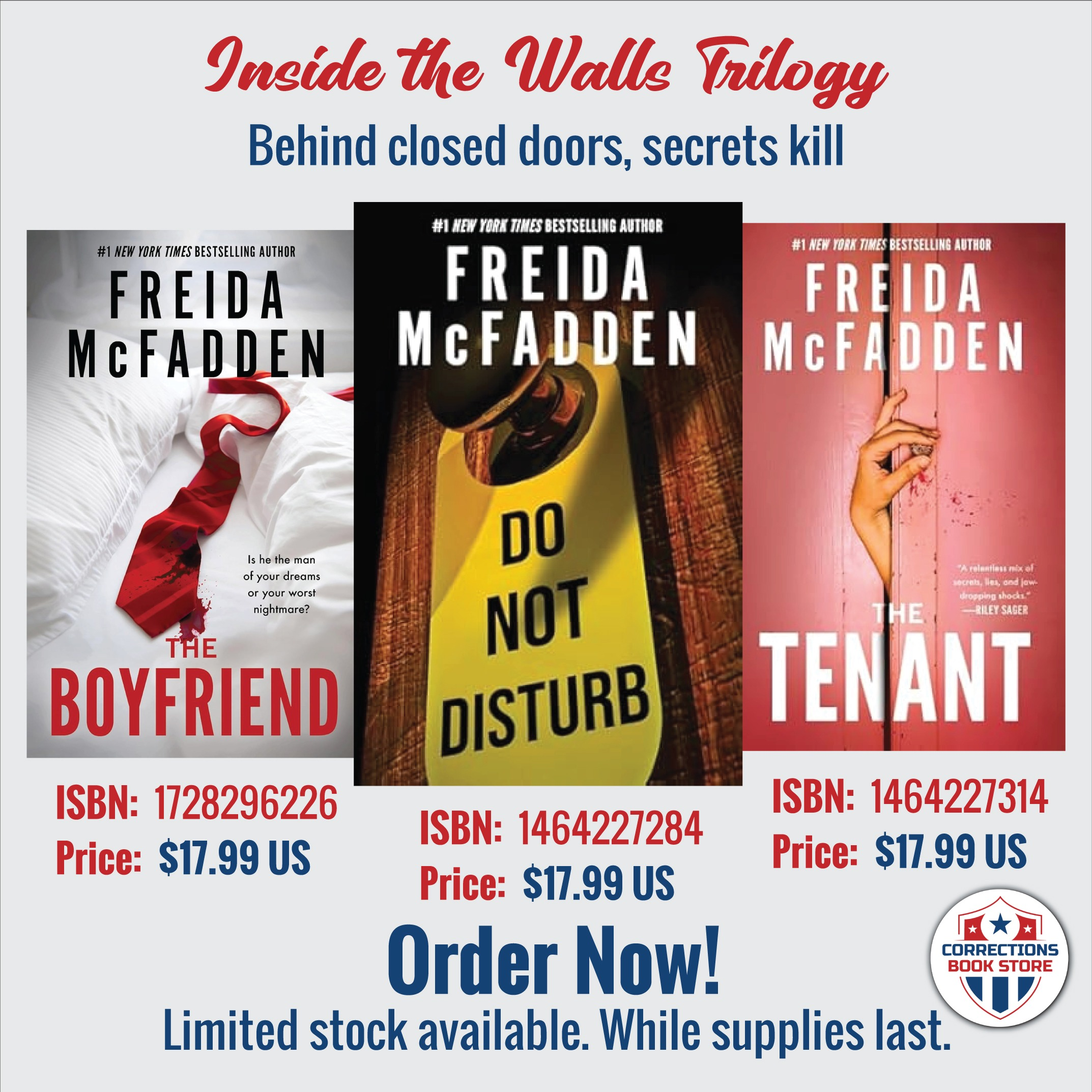 Inside the Walls Trilogy - Psychological Thriller Bundle - Corrections Bookstore 