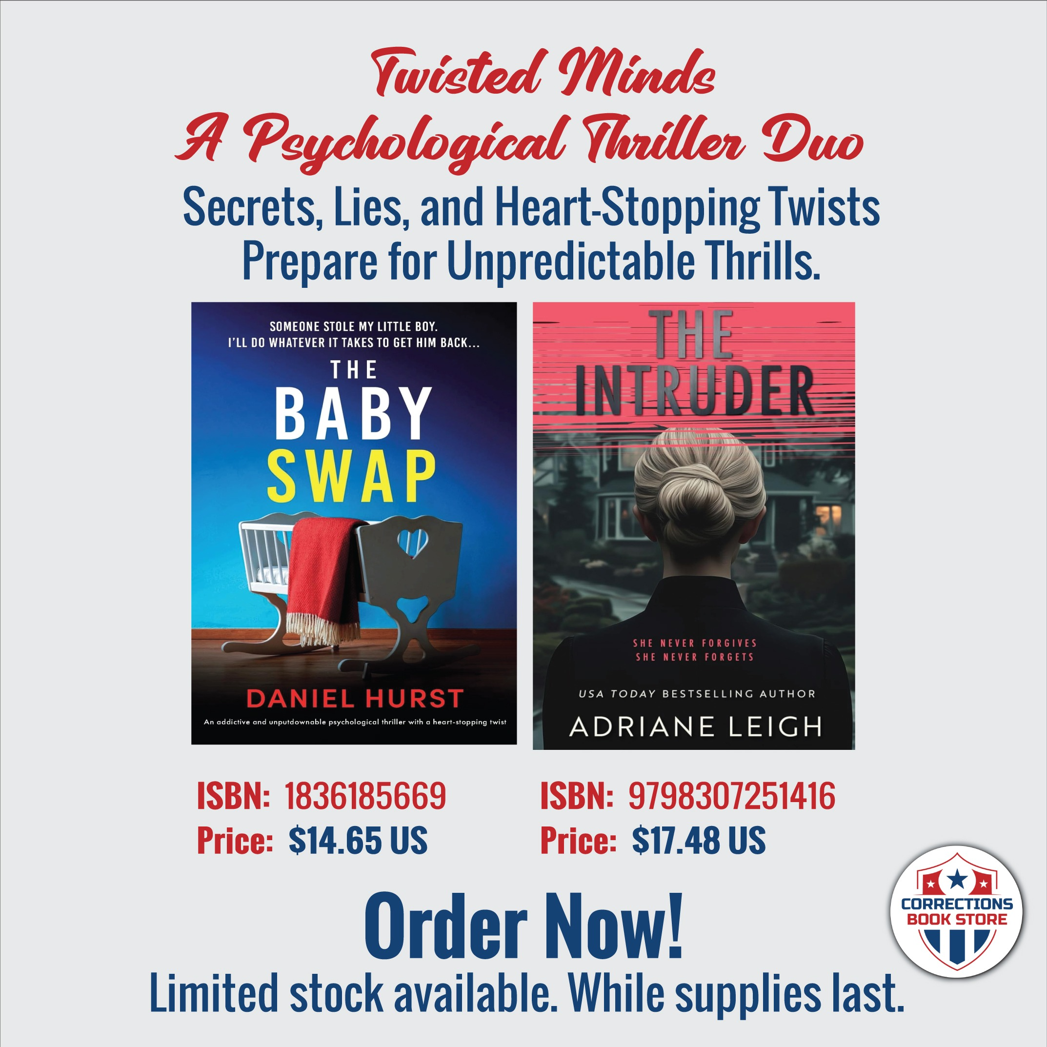 Twisted Minds: A Psychological Thriller Duo - Corrections Bookstore 
