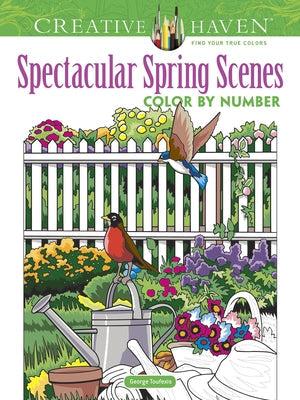 Creative Haven Spectacular Spring Scenes Color by Number Paperback Dover Publications