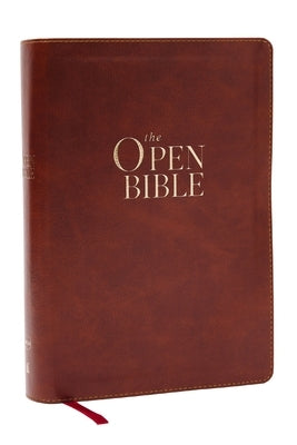 The Open Bible: Read and Discover the Bible for Yourself (NKJV Brown Leathersoft, Red Letter, Comfort Print) Bible Thomas Nelson