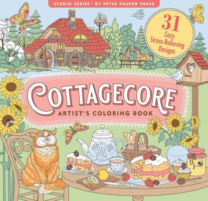 Cottagecore Adult Coloring Book Paperback Peter Pauper Press