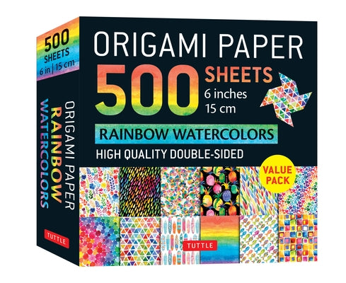 Origami Paper 500 Sheets Rainbow Watercolors 6 (15 CM): Tuttle Origami Paper: Double-Sided Origami Sheets Printed with 12 Different Designs (Instructi Loose Leaf Tuttle Publishing