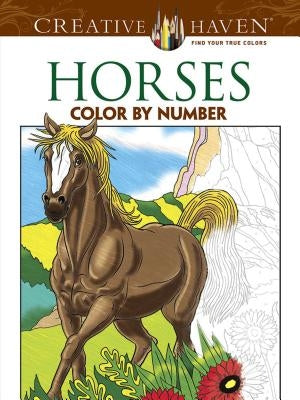 Horses Color by Number Coloring Book Paperback Dover Publications