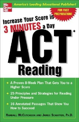 Increase Your Score in 3 Minutes a Day: ACT Reading Paperback McGraw-Hill Companies