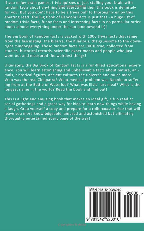 Big Book of Random Facts Volume 6: 1000 Interesting Facts And Tr - Corrections Bookstore